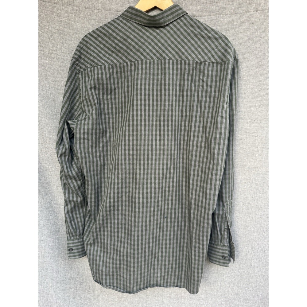 Billy Reid Shirt Men's Large Plaid Button Up Casual Long Sleeve Green Gray - Picture 5 of 5